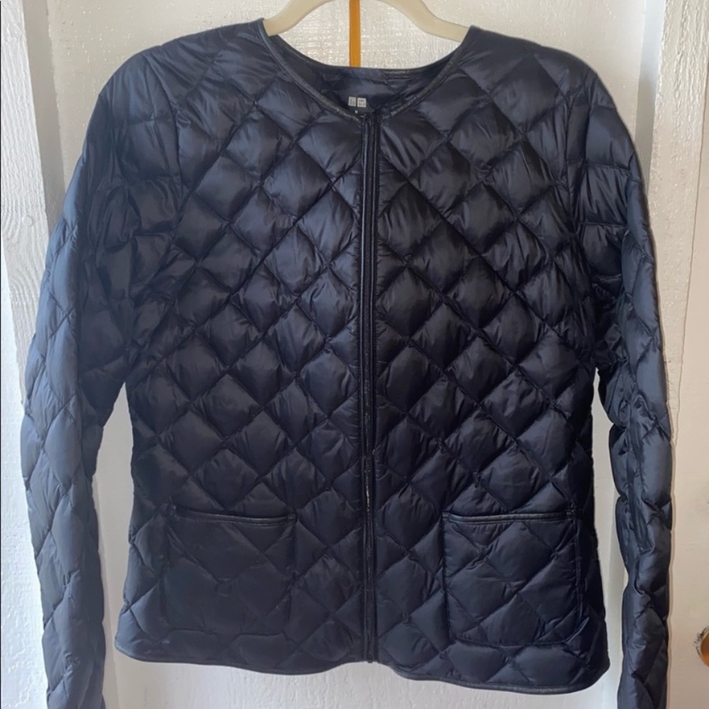 UNIQLO Black Nylon Zipper Puffer Jacket